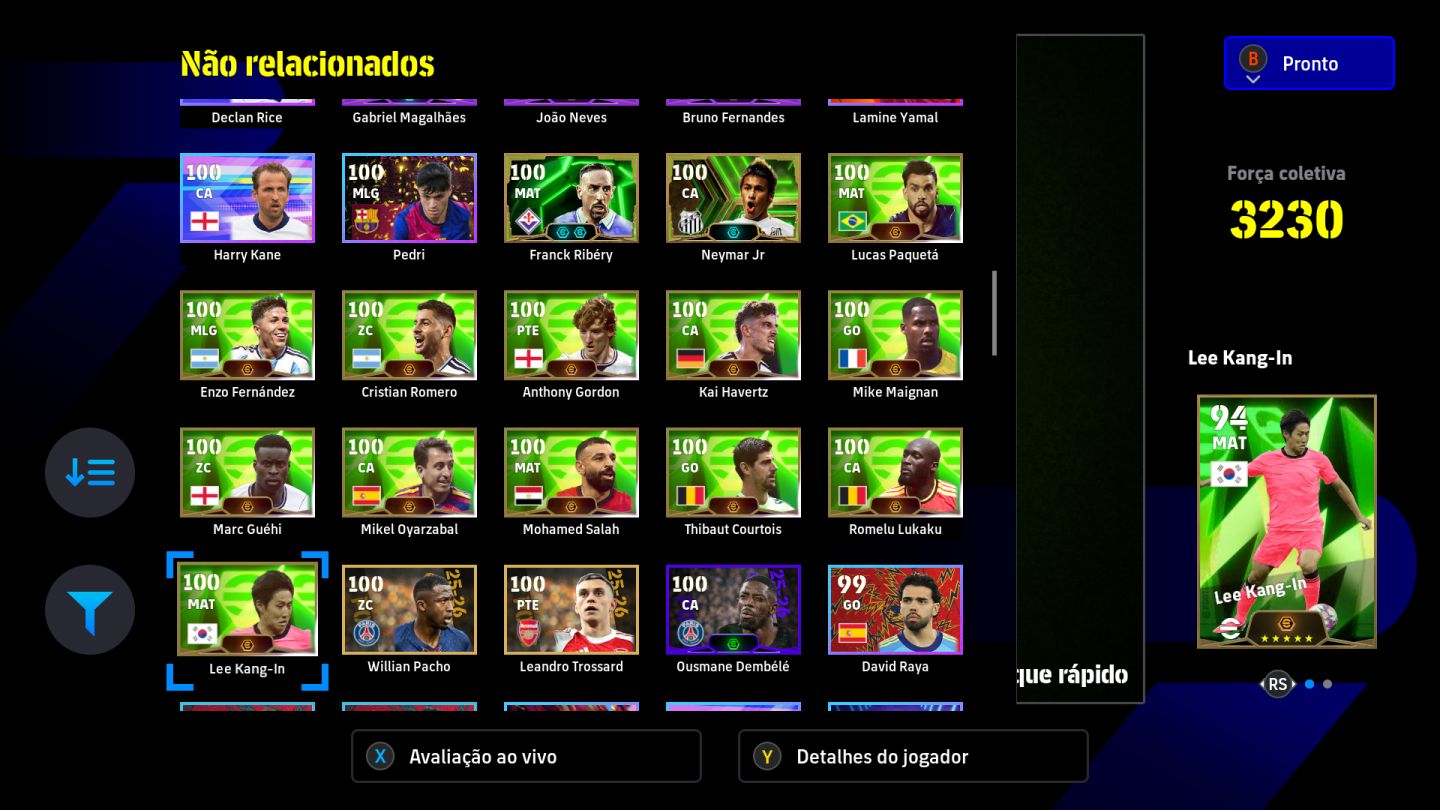 Conta Efootball Steam Rodri big time e James Rodriguez blitz