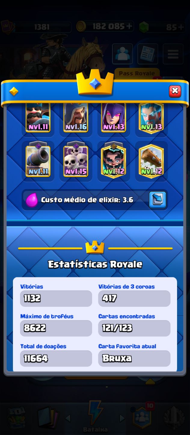 Conta antiga clash royale
