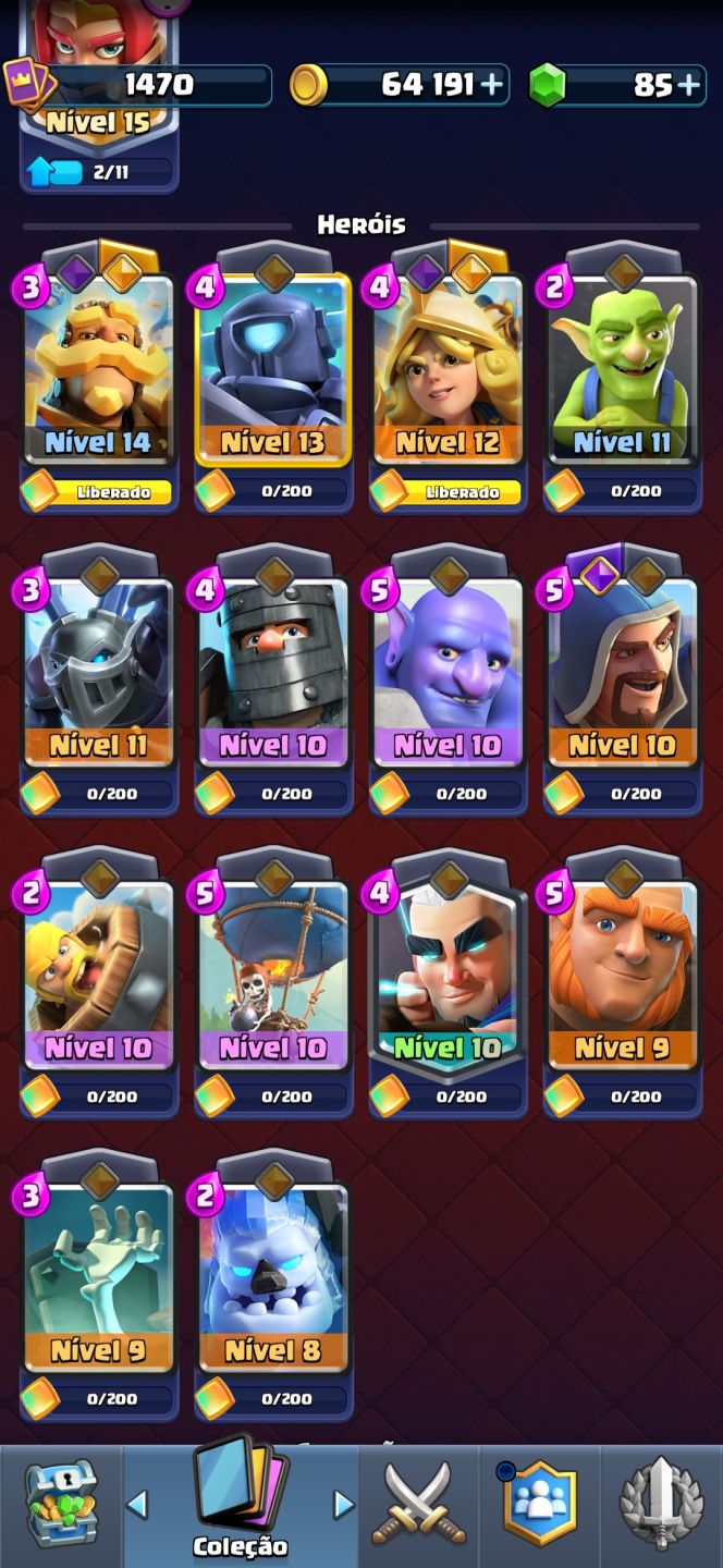 Conta de clash royale arena lendaria muito upada
