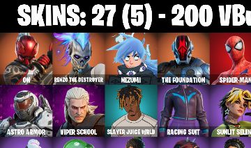 CONTA FORTNITE com ON | Renzo the Destroyer | Nezumi | The Foundation e 27 SKINS