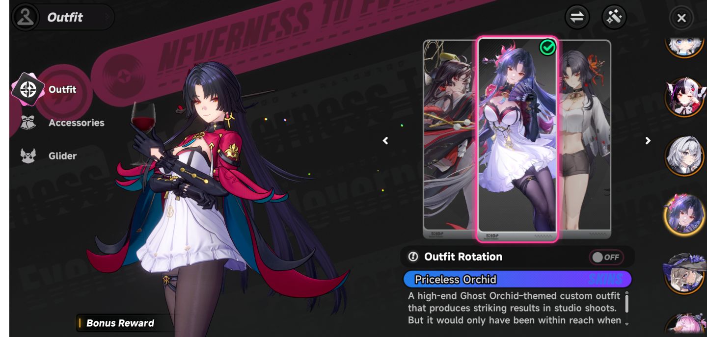 Conta NTE Akane Rin, Black Bird c/ skin todos personagens limitados e porshe