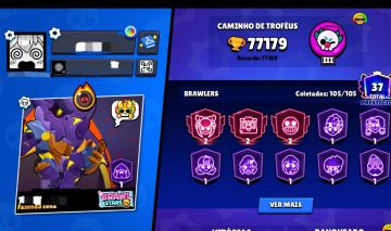 CONTA BRAWL STARS COMPLETA 77K TROFÉUS