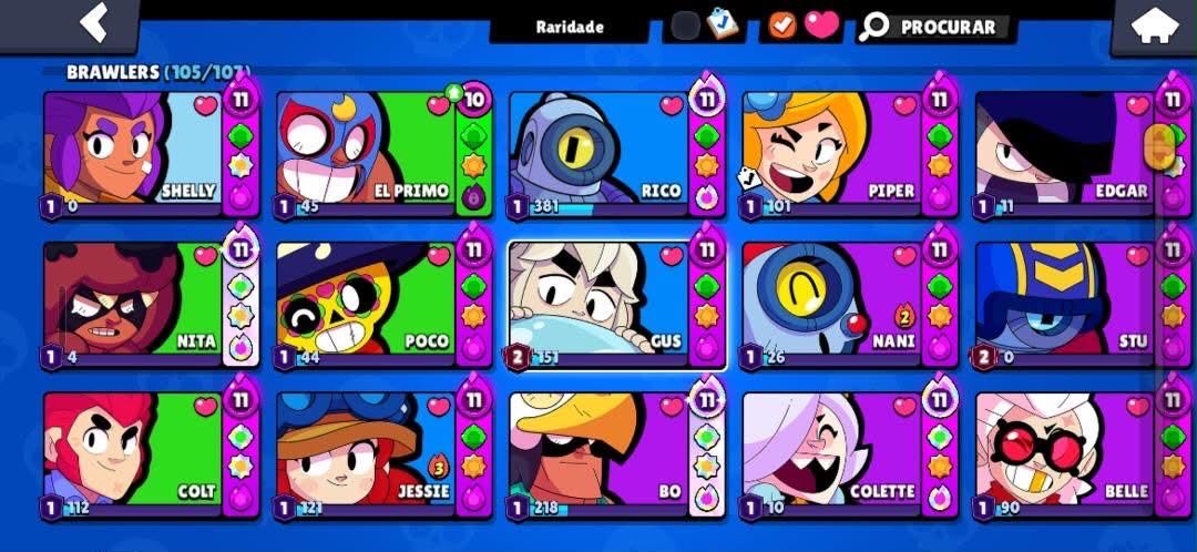 Conta Brawl Stars 59K - 105/107 - 40 Prest - Full P11