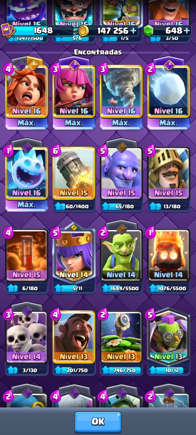 Conta Clash Royale 14.000 troféus+ cartas nvl 16
