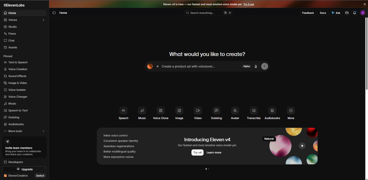 Inteligencia Artifical de Voz ELEVENLABS! Entrega Automática!! 30 DIAS e 10K CR!