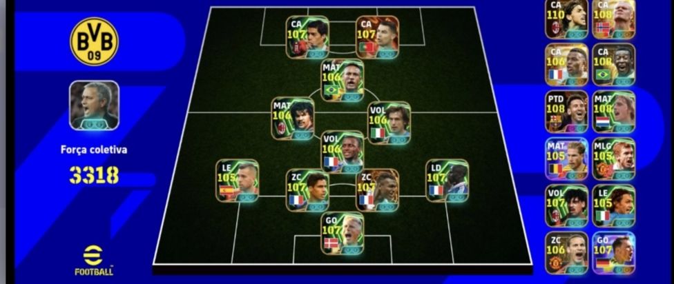 Conta eFootball Mobile completa+3335 Força. Melhores jogadores Meta cada Posição