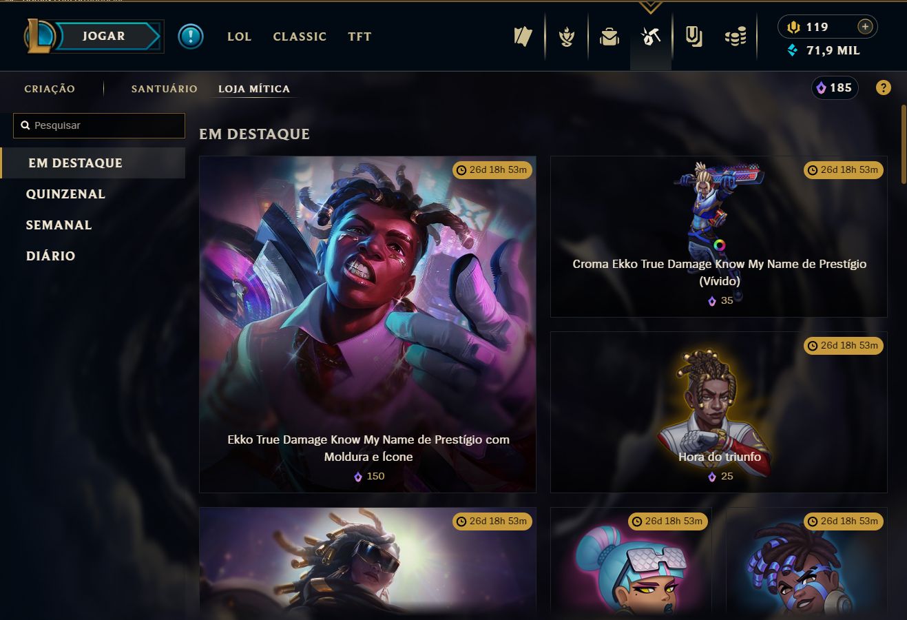 Conta LoL, com 392 skins, LV 417 com todos os campeões.