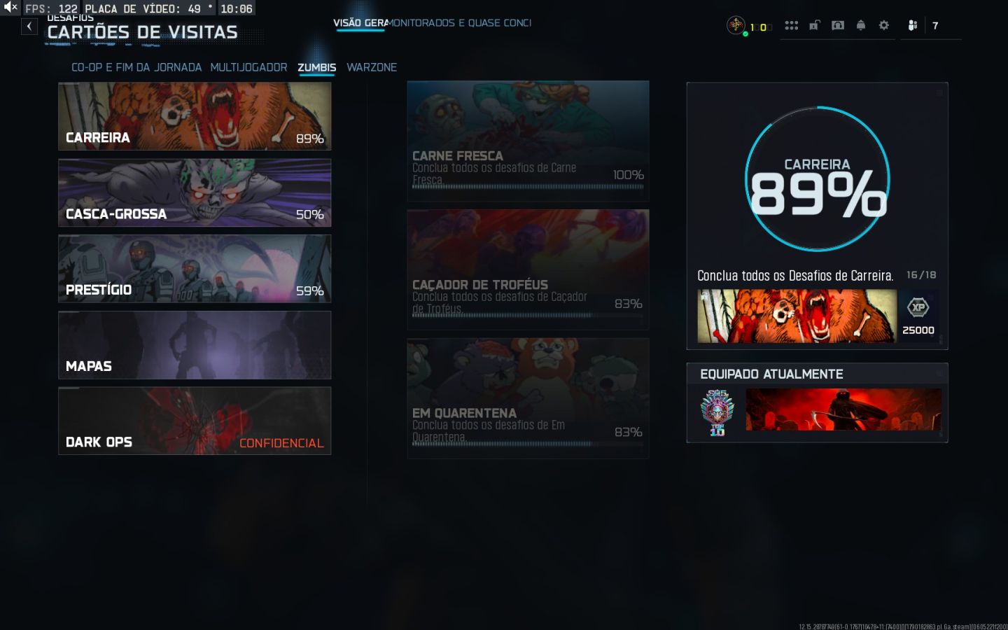 Conta warzone(b07) mais jogo comprado mw4