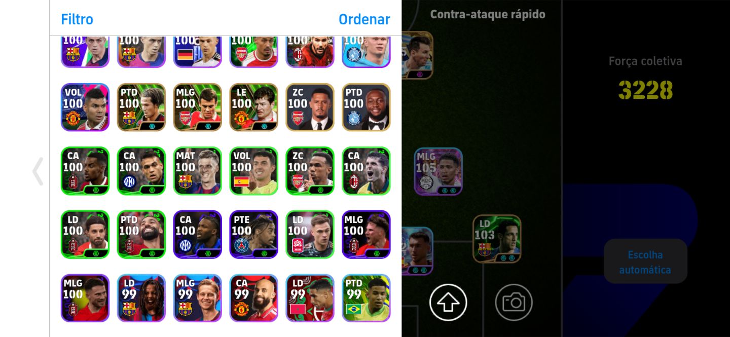 CONTA DE EFOOTBALL MOBILE COM MUITOS JOGADORES RAROS