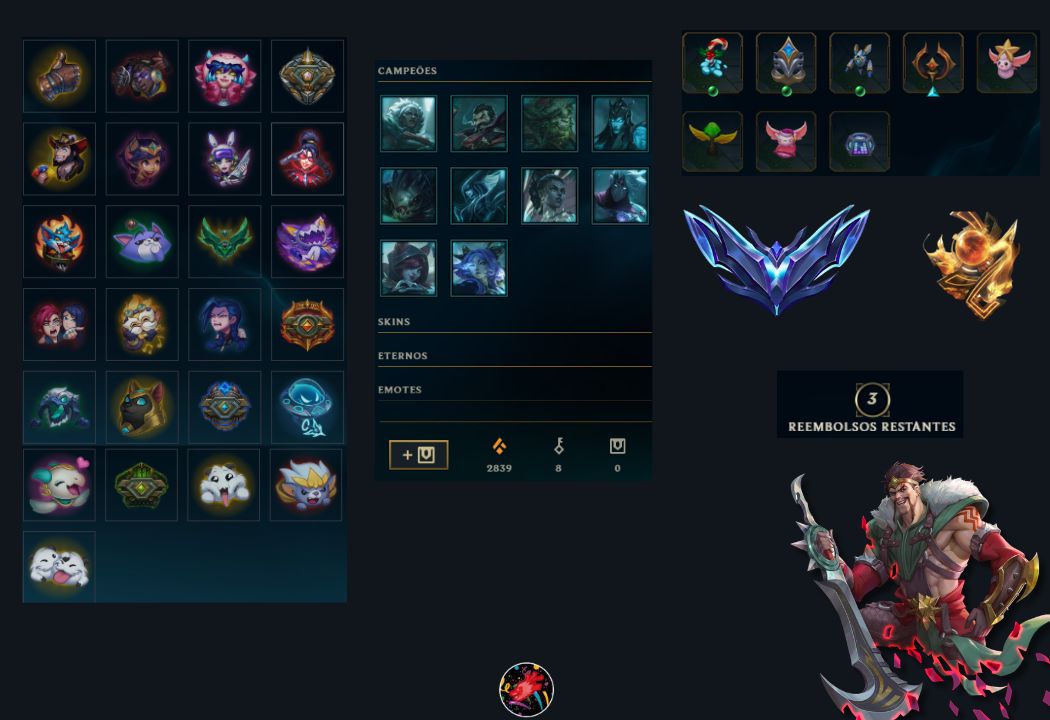CONTA DIAMANTE LOL (PROMO)