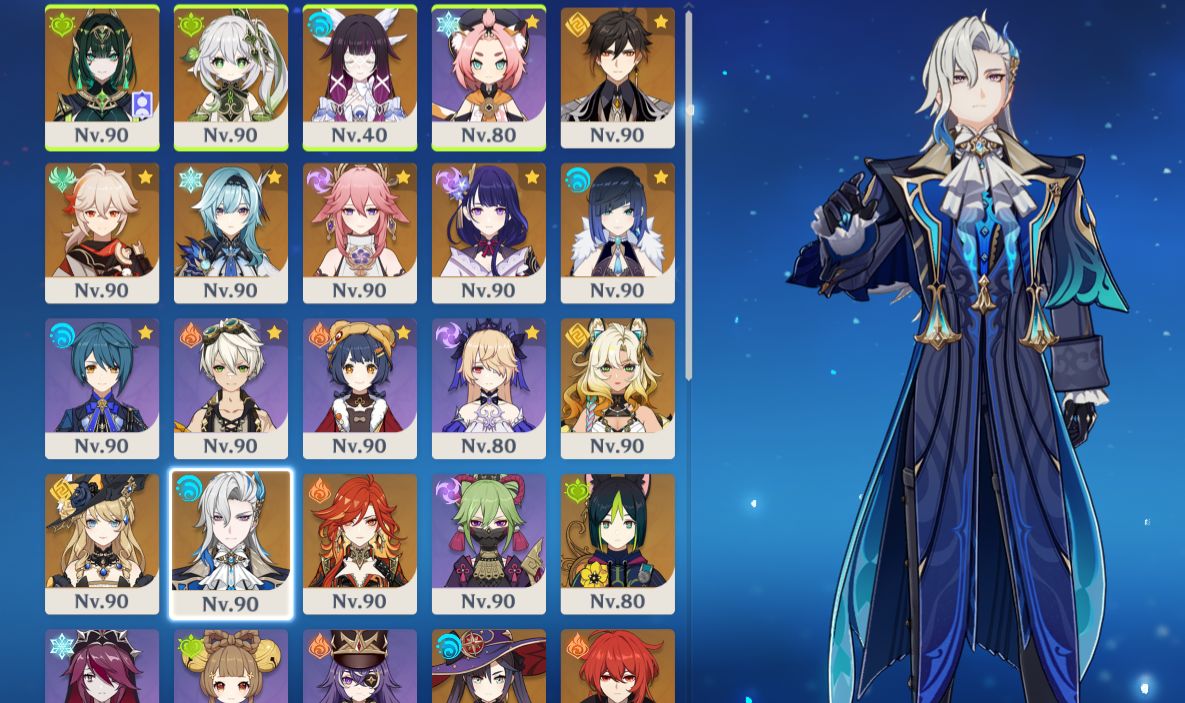 Conta Genshin AR 59 (2021) |Neuvillette C1+16 5 | 6 personagens C6 | América