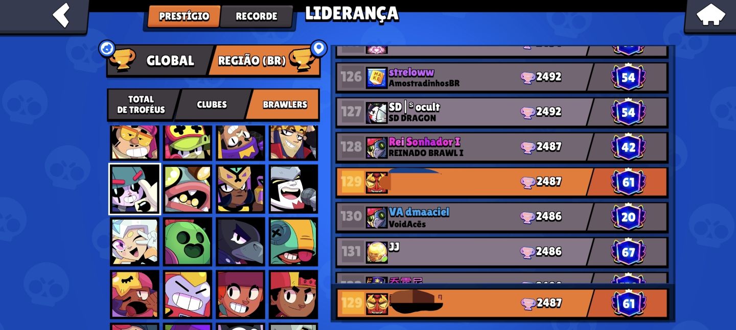 Conta BRAWL STARS uso pessoal 81k de trofeus skins raras