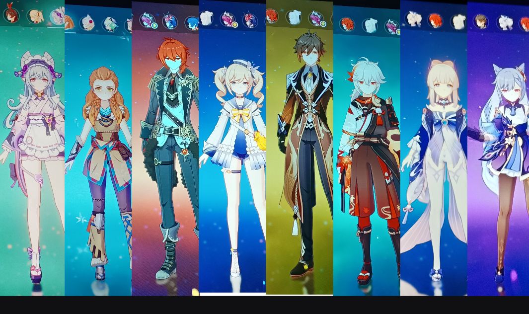 ASIA-KAZUHA+KOKOMI+ZHONGLI+KEQUING+DILUC C1+MIZUKI+ALOY+BARBARA SKIN