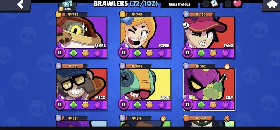 Conta Brawl Stars 13k+ Troféus | 72 Brawlers | Vários Power 11