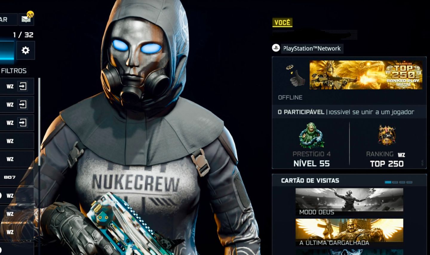 Conta com top 250, 25 win avalon, Nuke