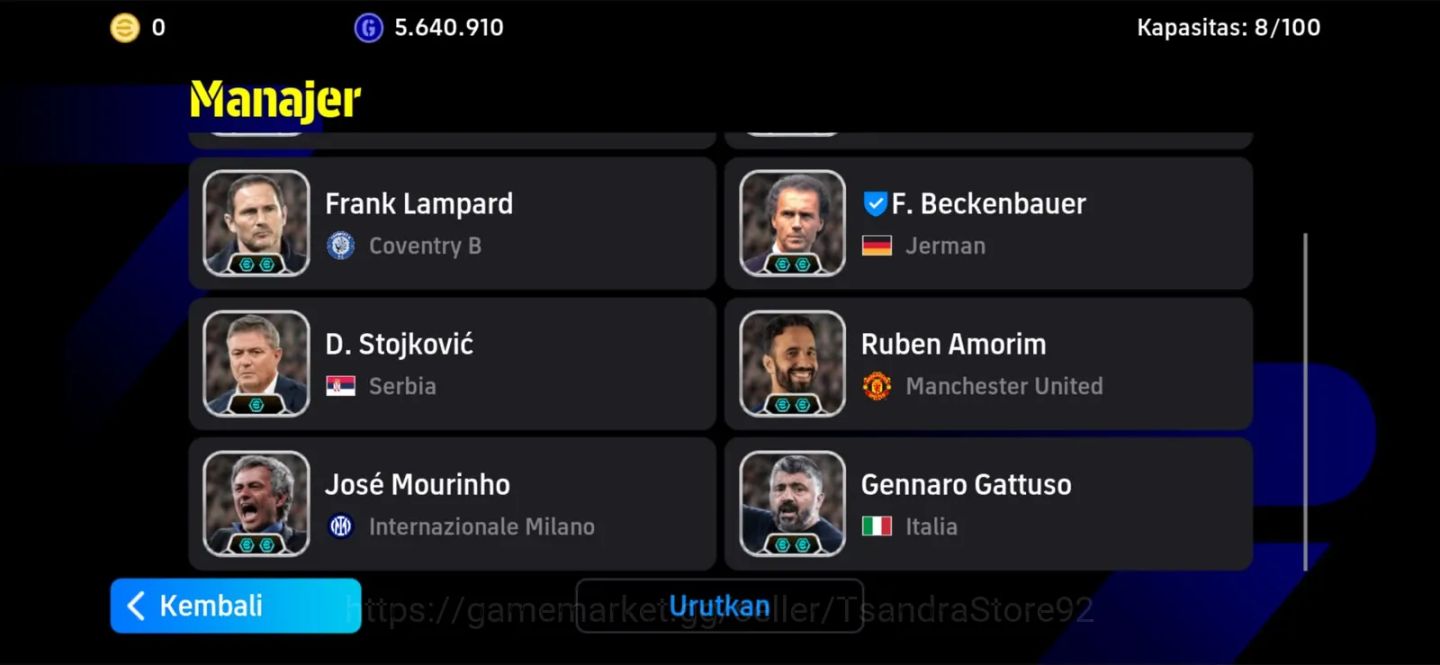 CONTA TOP EFOOTBALL 3217 FC RODRI 107 + HAALAND 106 +MATTHÄUS 105 + BECKENBAUER
