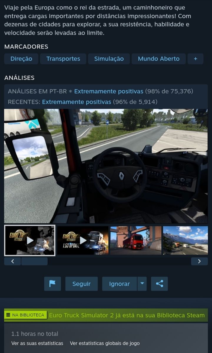 Conta Steam, com FS 25 e ETS2, e mais alguns jogos de valor baixo