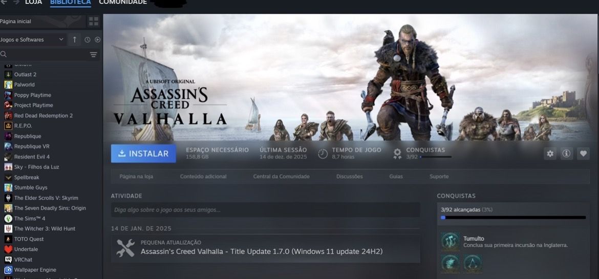 CONTA STEAM - TÍTULOS DE PESO (Elden Ring, RDR2, R4 Remake e +)