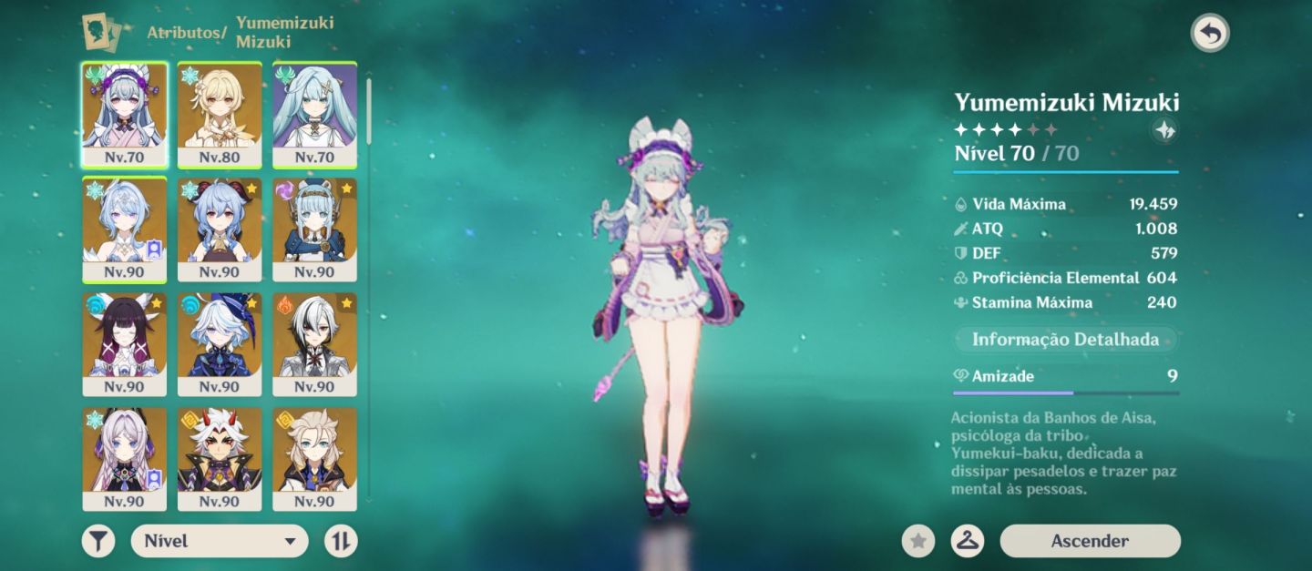 CONTA GENSHIN IMPACT AR60 | 86 PERSONAGENS | FURINA C2R1 | MUITAS ASSINATURAS