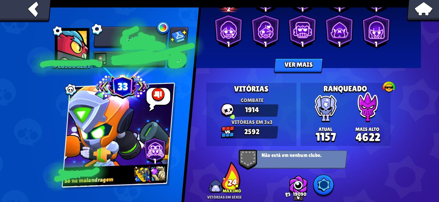 Conta brawl stars, +50k de troféus, +95 brawlers, + 3 passes, conta muito boa
