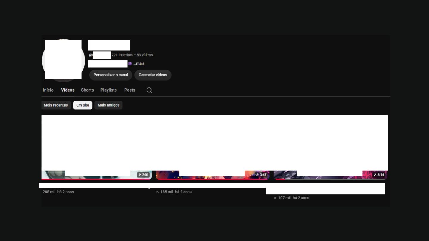 Canal de YouTube à Venda | 1,2 Milhão de Views