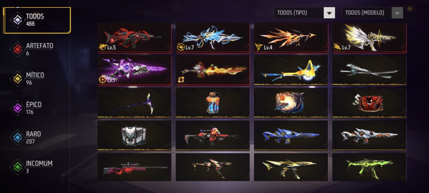CONTA FREE FIRE PRIME 8, FEMININA E MASCULINA