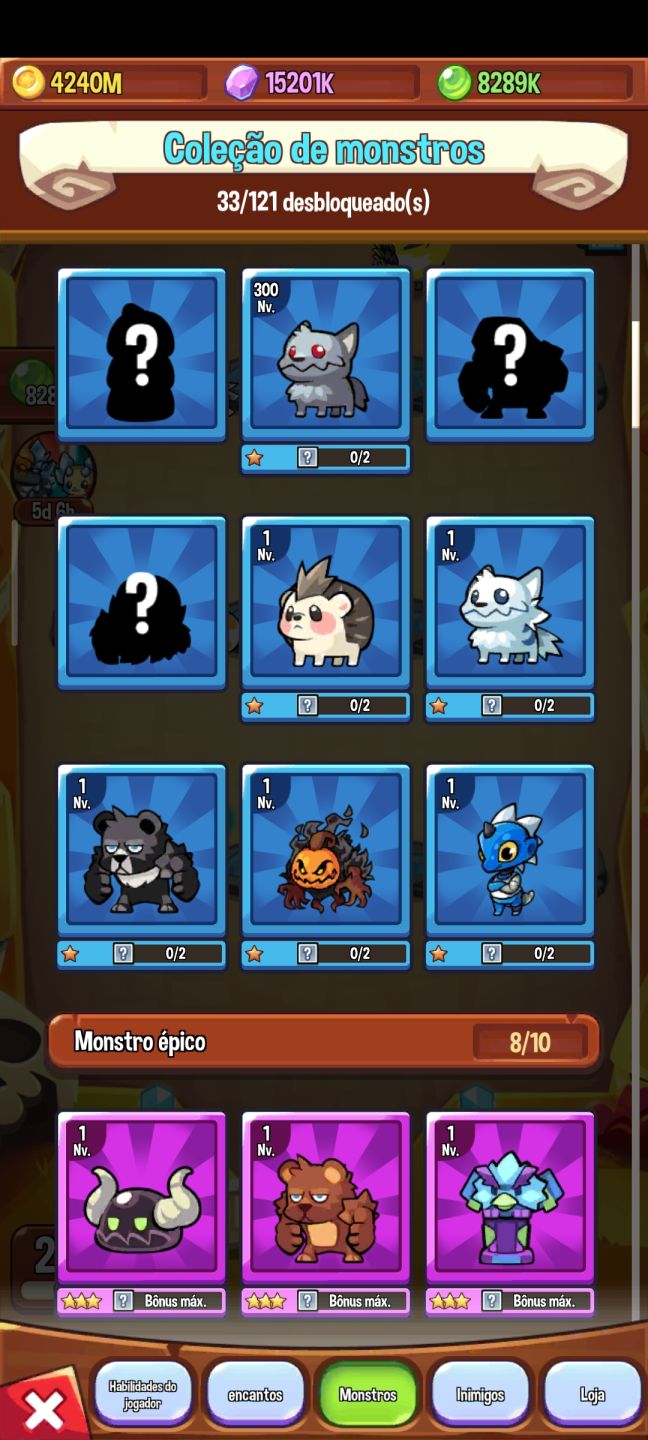 Conta de Summoners com monstros insanos le a descrição