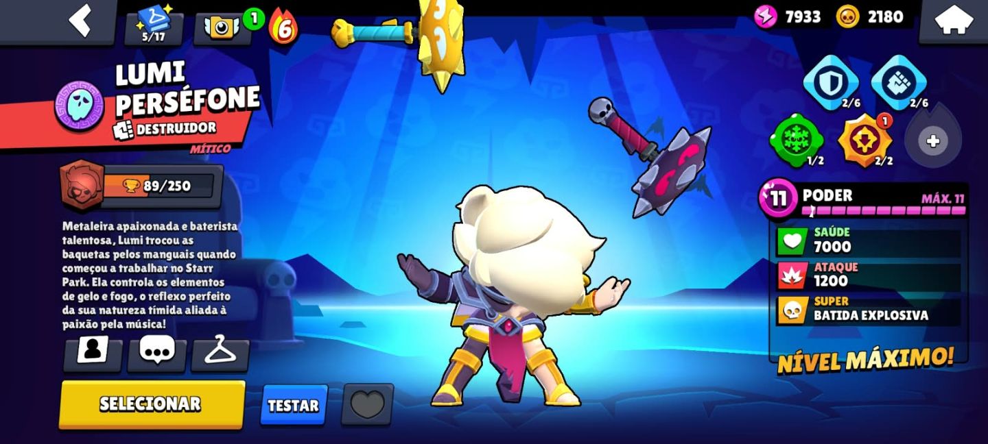 Conta braw stars relativamente boa com skins do bob esponja oito e bit antivirus