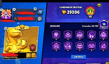 Conta de brawlstars Diamante com +83 brawlers e 29.3k de troféus + Bonus