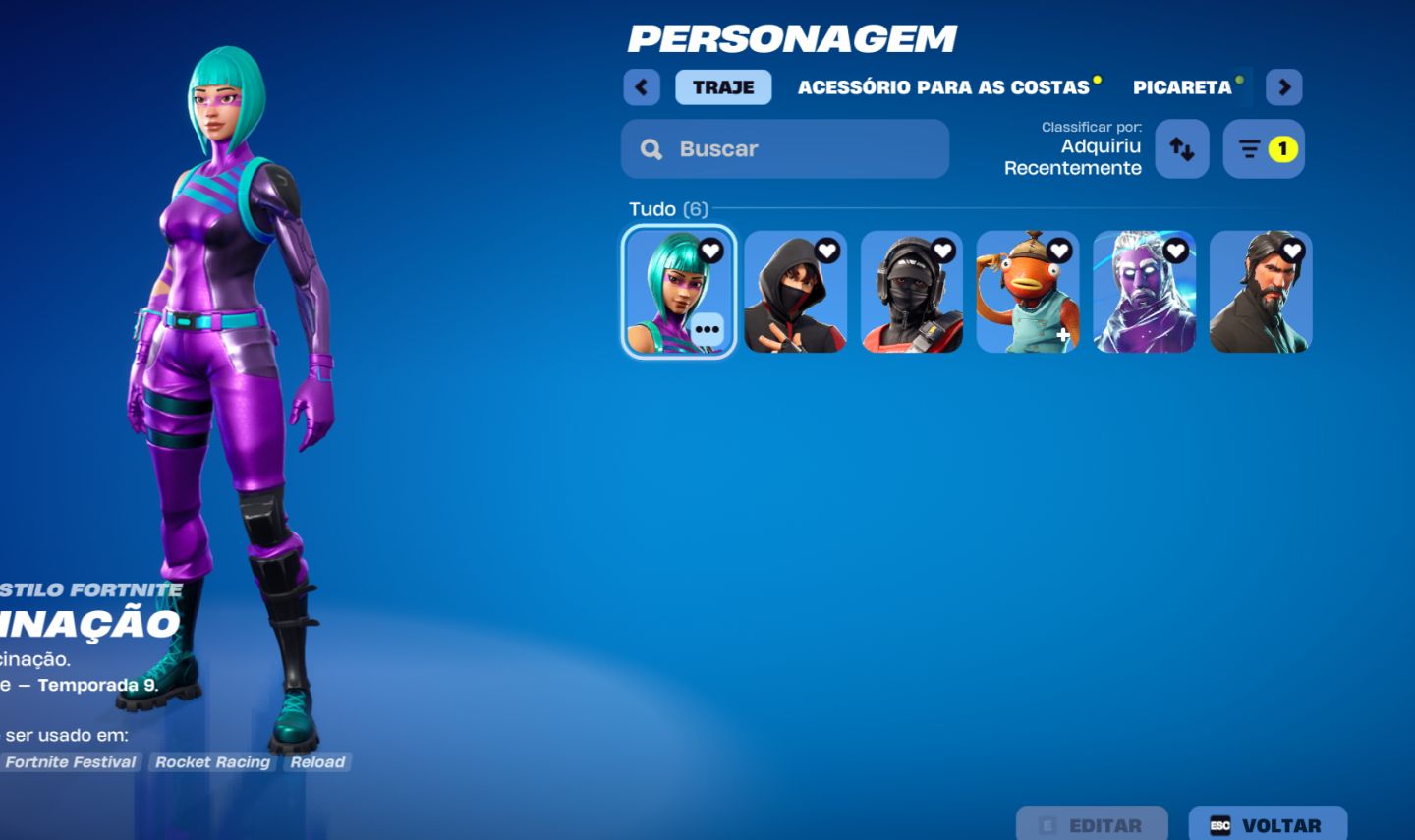 CONTA FORTNITE | WONDER + GALAXY + IKONIK + MINTY + REFLEXO FURTIVO | S3