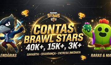 CONTAS DE BRAW STARS, 40K+,15K+ E 3K+, SO PEGAR E USAR