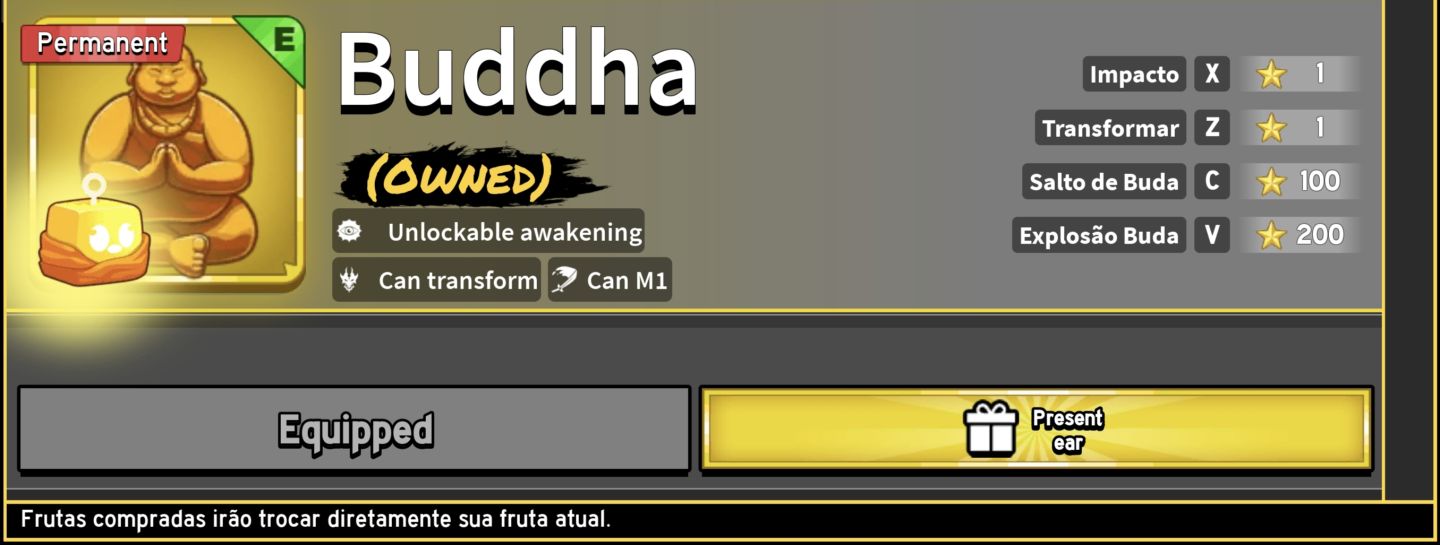 Conta de blox fruit com portal e budha permanente, fruta domínio física, CDK etc