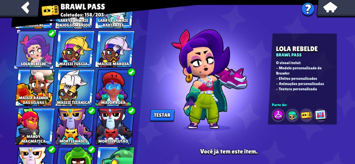 CONTA BRAWL STARS COMPLETA | 300 SKINS | TODOS OS BRAWLERS 76K TROFEUS