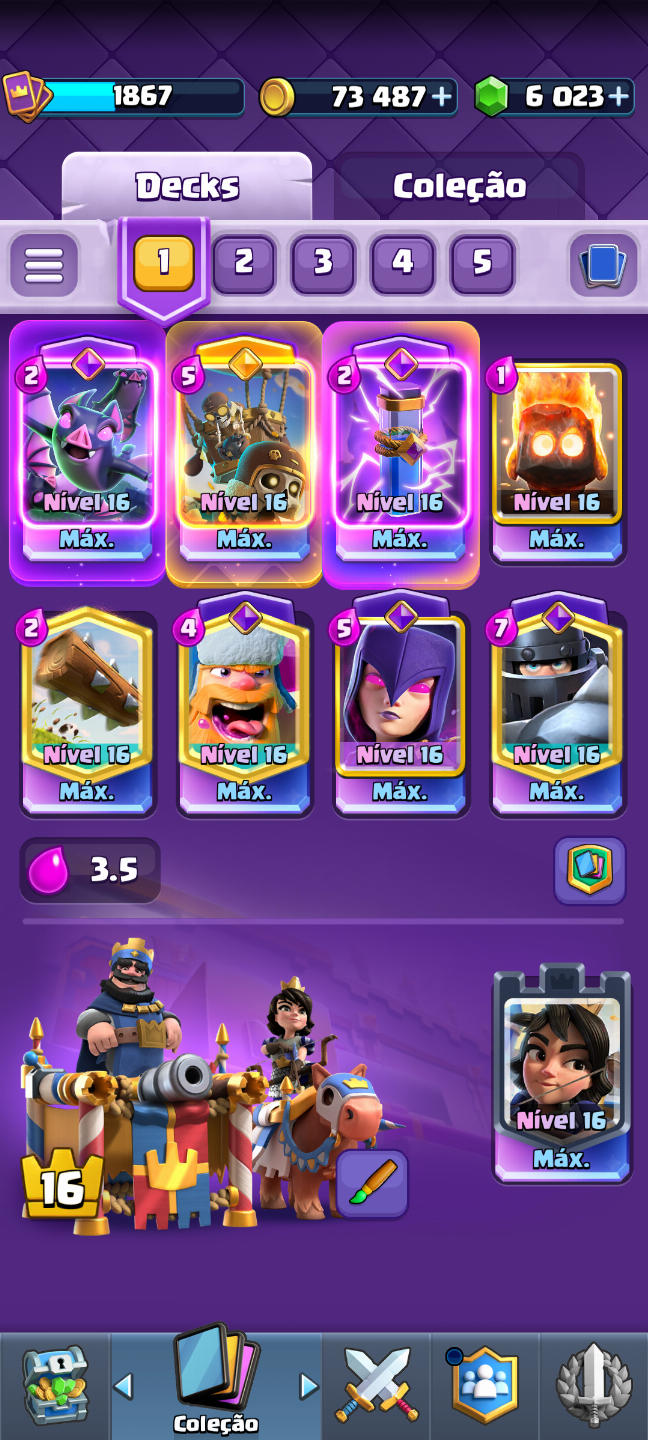 CONTA DE CLASH ROYALE FULL LEVEL 16