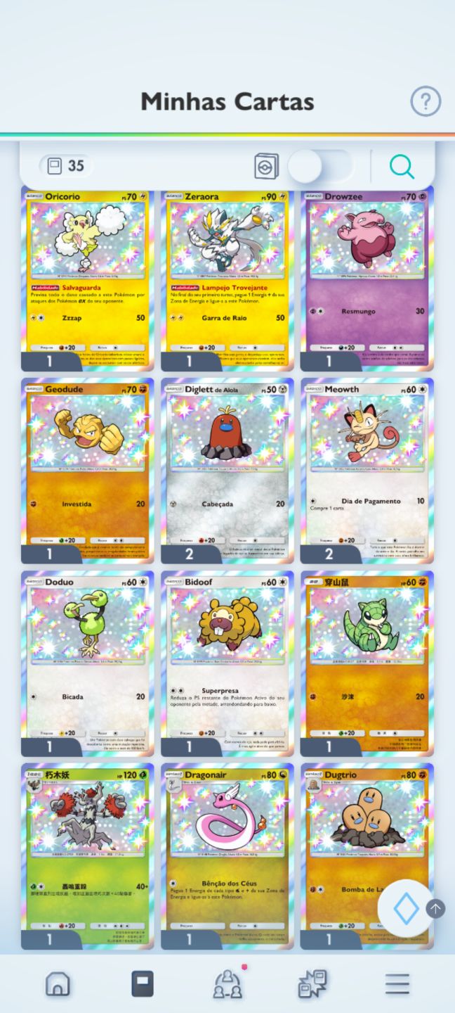 PROMOÇÃO Conta Pokémon TCG - NV 55 com 5 cartas douradas e mais de 7k cartas