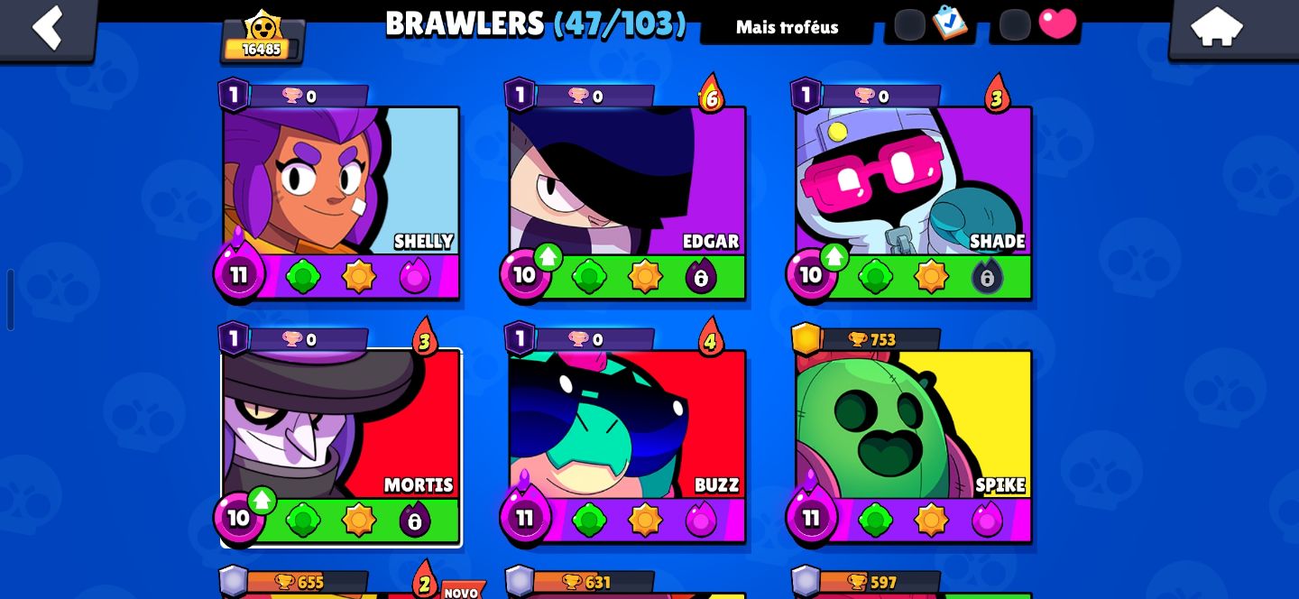 CONTA BRAWL STARS COM 16.485 TROFÉUS | 47 BRAWLERS | 80 GEMAS | 9K MOEDAS | ETC