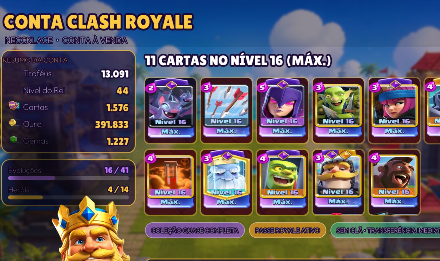 CONTA 13K TROFEUS CLASH ROYALE