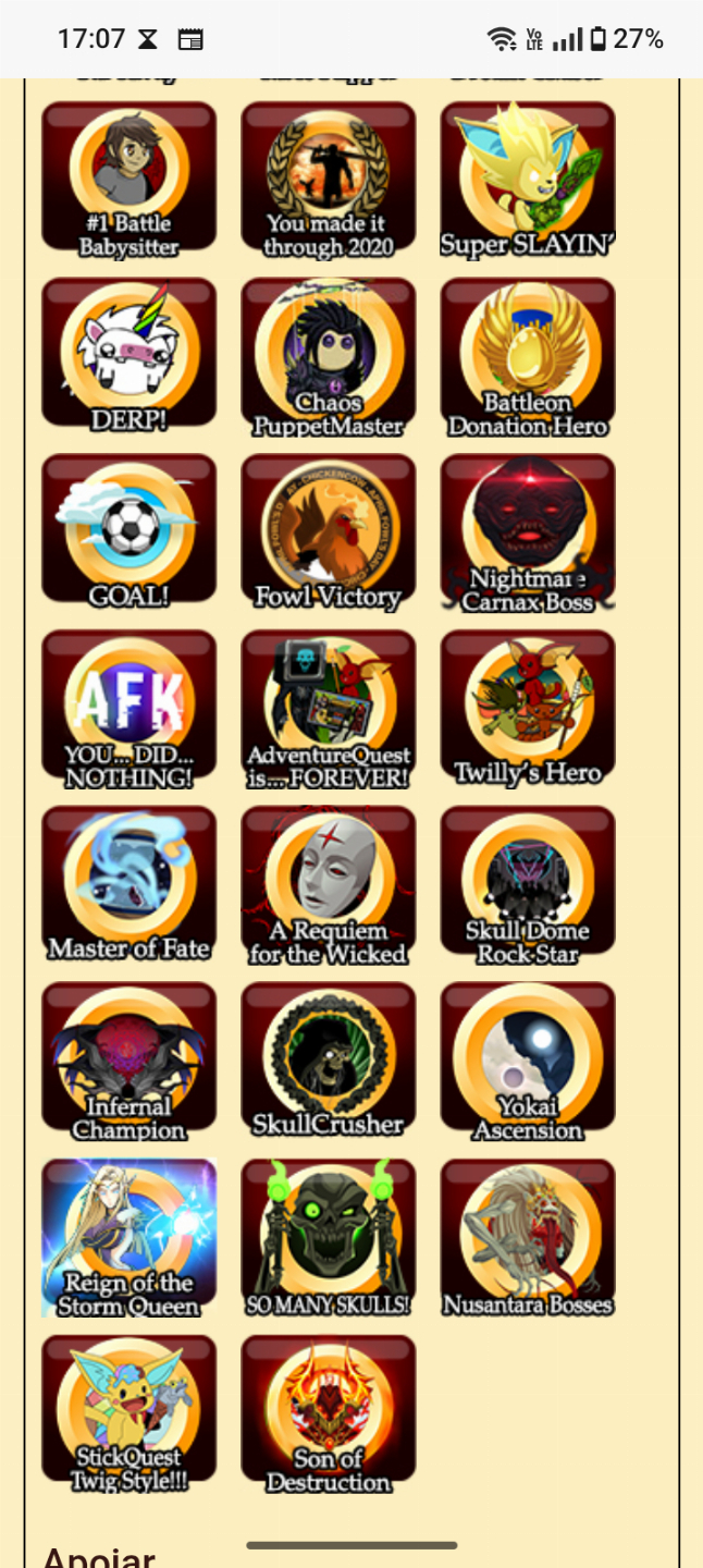 CONTA AQWORLDS 162 BADGES + HARD FARMS INSANOS