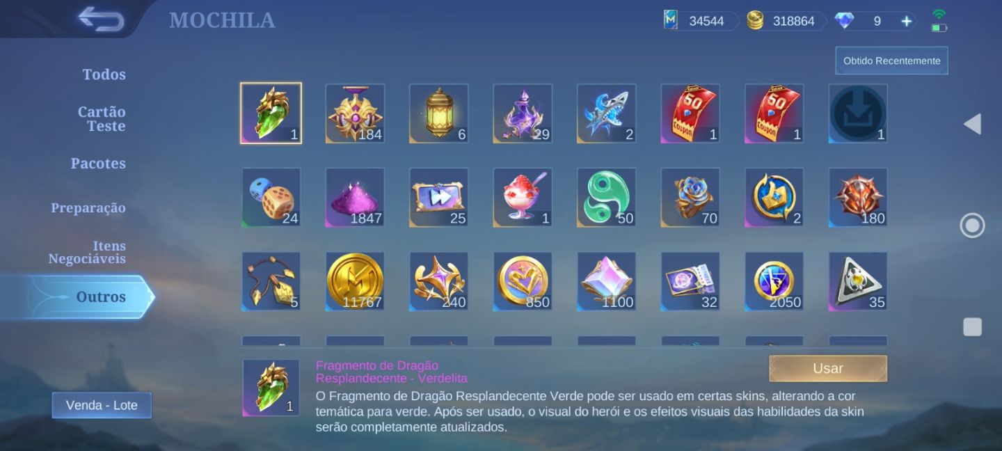 Conta mobile legends bang bang