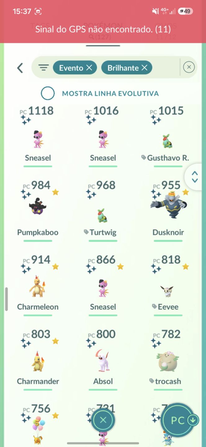 CONTA POKEMON GO MUITO SHINY