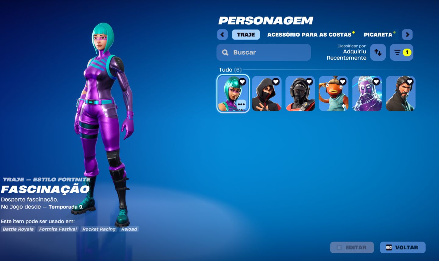 CONTA FORTNITE | WONDER + GALAXY + IKONIK + MINTY + REFLEXO FURTIVO | S3