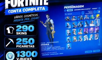 Conta Fortnite 290 skins 250 picareta [FULL ACESSO]