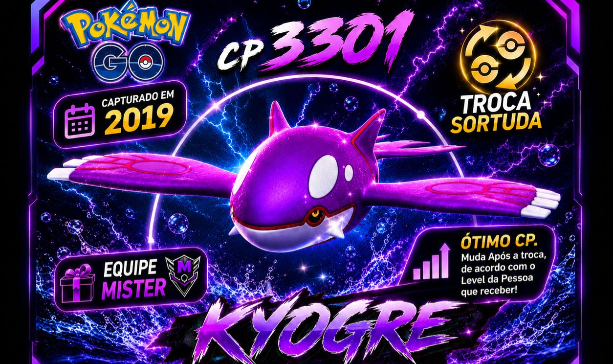 Shiny kyogre Capturado em 2019. (Troca Sortuda garantida)