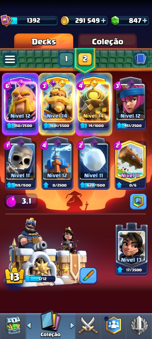 Custo benefício Conta Clash Royale - Rei 13 | Conta Clash of Clans CV13