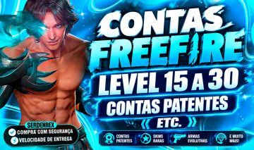 CONTAS FREE FIRE COM PATENTE, LEVEL 15,20,25,30, SKINS, ADQUIRA A SUA AGORA!