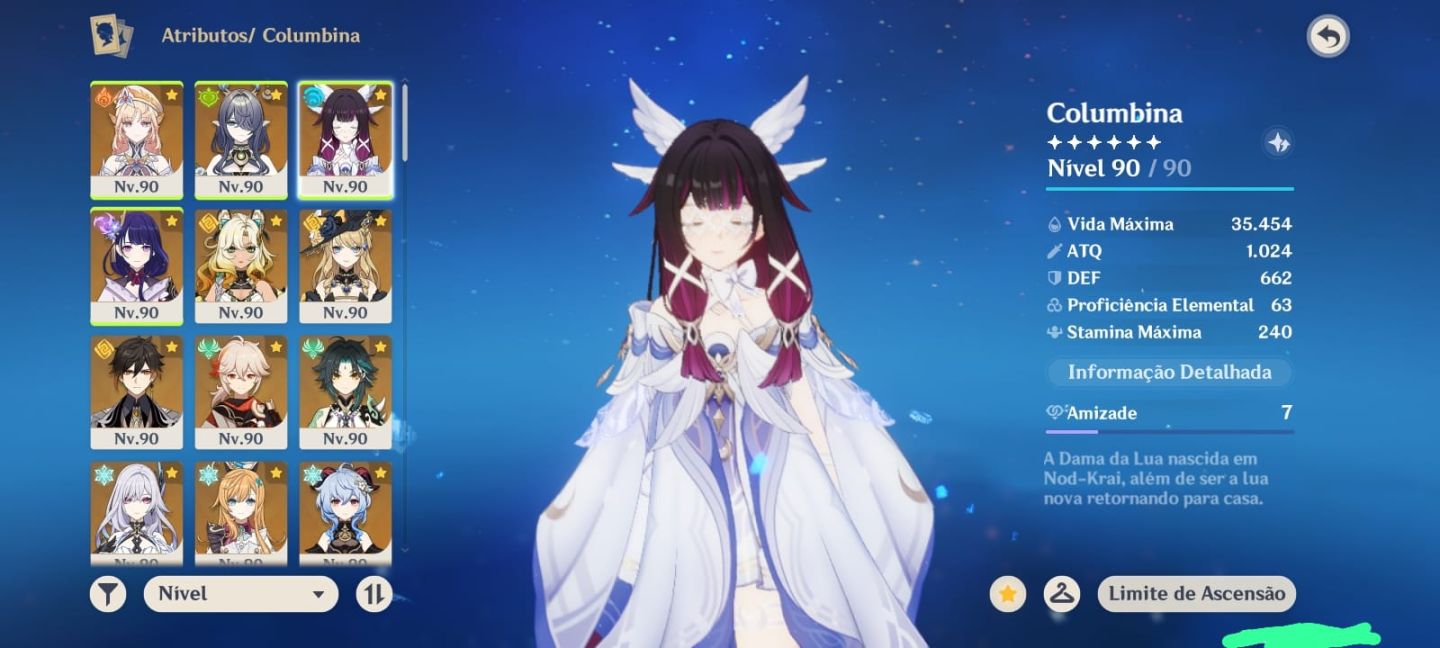 Genshin Impact - Columbina+Lauma+Nicole+Yae Miko+Raiden e outros conta End Game