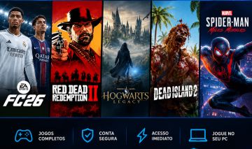 CONTA EPIC GAMES | FC 26 + RDR2 + HOGWARTS LEGACY + SPIDER-MAN MILES MORALES
