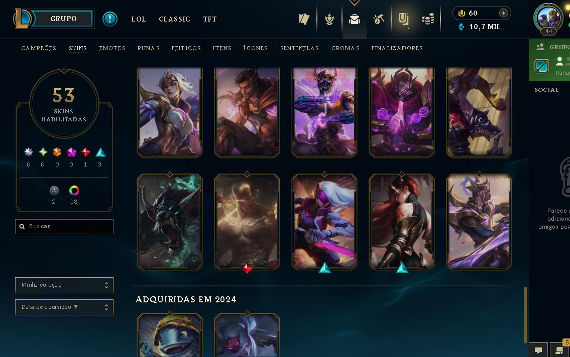 CONTA LOL SMURF LVL 44 | RANQUEADA LIBERADA | KATARINA PROJETO