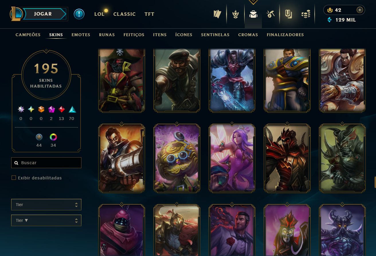 CONTA UNRANKED - 195 SKIN - FULL CHAMP + PREÇO BAIXISSIMO! - 100% SEGURA!