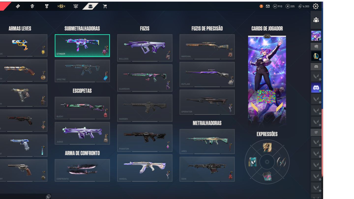 CONTA VALORANT COM SKINS EXCLUSIVAS, FACA, CARDS E SPRAYS!